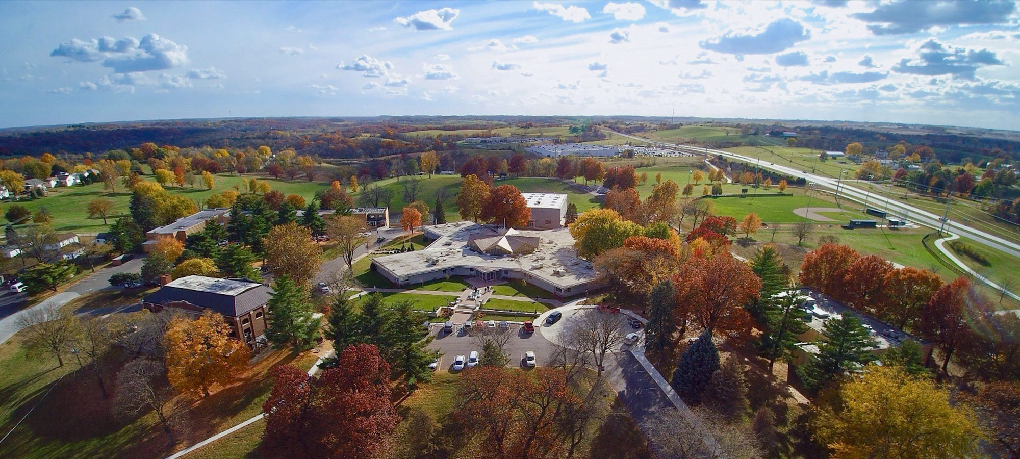 Aerial view of the campus